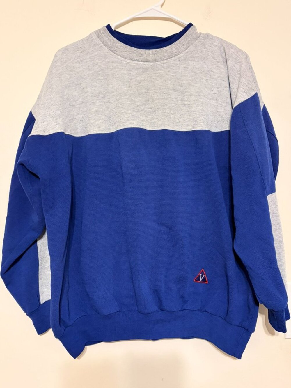 VTG Vintage 1980s Men's Volleys Sport Gray Blue Colorblock‎ Sweatshirt Size XL